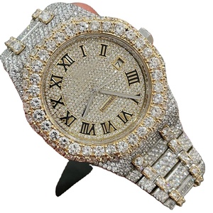 Reloj Mecánico Automático de Lujo Personalizado con Diamantes Moissanite VVS, Estilo Hip Hop, Certificación GRA, Oro Blanco/Cuero/Silicona - Product Image 1