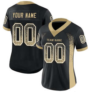 Maillot de football américain de haute qualité pour adultes, 100 % polyester, vente en gros, OEM, respirant, séchage rapide, 180 g, logo personnalisé devant/arrière, pas cher - Product Image 2