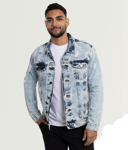 Chaqueta Vaquera Retro Casual Personalizable para Hombre, Estilo Americano, Moda Urbana, Cuello Alto para Invierno - Product Image 4