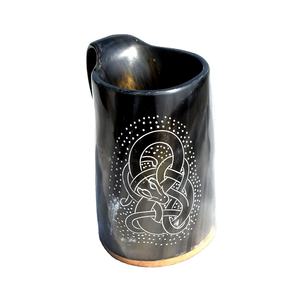 แก้วเขาสัตว์สไตล์ยุคกลาง งานฝีมือแบบไวกิ้ง แกะสลักลายสัตว์ธรรมชาติ สำหรับคอสเพลย์ การแสดงบทบาทสมมติ และตกแต่งบ้านสไตล์ชนบท - Product Image 1