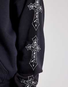 Vente en gros Sweat à capuche homme en molleton épais polyester-coton 350 g/m², sans cordon, coupe oversize, vierge, personnalisable avec logo brodé - Product Image 4