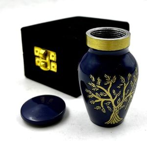 Grand Aluminum <b>Keepsake</b> Cremation Urn <b>Memorial</b> Ash Holder Featuring Secure Decorative Closure And Polished Exterior Texture - Product Image 4