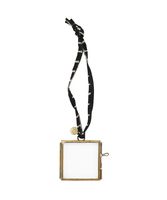 Cadre photo carré miniature en métal Home Dweller avec boucle de suspension en velours rose, design léger doré