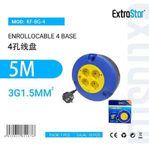 Enrouleur de câble 5M 4 broches ENROLLACABLE 4 BASE pour tuyaux et enrouleurs de jardin - Product Image 2