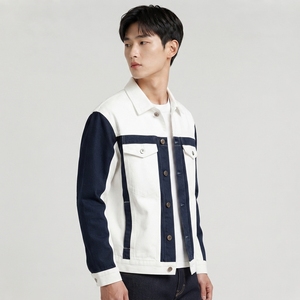 Custom <b>Men</b> <b>Denim</b> <b>Jacket</b> Heavyweight <b>Denim</b> Material Long Sleeve Design Button Closure Multiple Pockets Fashion Casual Apparel OEM - Product Image 4