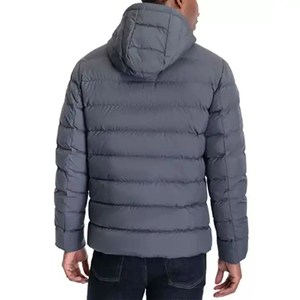 Custom Logo Waterproof Eco-Friendly Reversible Thick Puffer <b>Jacket</b> <b>Men's</b> Winter Plus Size Hooded Zipper Casual Style - Product Image 3
