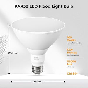 Lampadine LED PAR38 per Esterni, Equivalente a 100W, 1050LM, Bianco Caldo 3000K, Dimmerabili, Attacco E26 per Portico, Giardino o Garage - Product Image 3