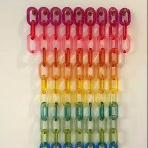 Cadena de Eslabones Acrílicos para Cortina, Decoración de Pared de Resina, Cadena Arcoíris, Separador de Ambientes, Eslabones de Plástico para Exhibición en Casa, Tienda u Hotel - Product Image 1