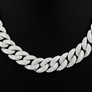 Elegante Cadena Cubana de Plata de Ley 925 con Diamantes de Laboratorio, Diseño Personalizado con Nombre, Collar con Cierre de Candado Estilo Hip Hop - Product Image 2