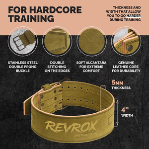 Ceinture de musculation en cuir de vachette à double boucle, protection lombaire pour entraînement de soulevé de terre, fitness, sécurité, haltérophilie, ceintures de gym - Product Image 5