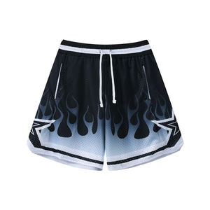 Shorts de sport pour hommes BSCI en gros, respirants, en maille de coton, avec logo imprimé par sublimation, grandes tailles, motif équipe de basketball - Product Image 1