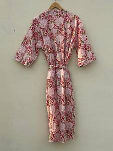 Robe kimono en coton à imprimé oiseaux, kaftan, vêtements de festival, style bohème - Product Image 3