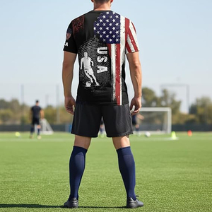 Camiseta de Fútbol Personalizada para Fanáticos de EE. UU., Copa Mundial de Fútbol 2026, Transpirable, Manga Corta, UPF 50, Secado Rápido, Ropa de Entrenamiento con OEM ODM - Product Image 3
