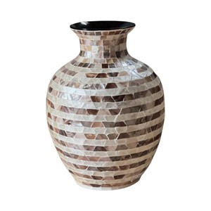 Handmade Mother of Pearl Shell Inlay <b>Decorative</b> <b>Vase</b> for Luxury Living Room Console Table and Home Interior Decoration - Product Image 4