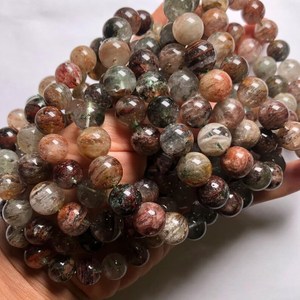 Cuarzo de jardín multicolor natural, cuarzo fantasma arcoíris de lodolita multicolor, tira de 7 pulgadas para la fabricación de joyas - Product Image 2