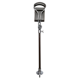 Antique Brown Leather Seat Folding Walking <b>Cane</b> with Seat Alloy Crutch <b>Chair</b> Anti-Slip Lightweight Walking Stick for Seat - Product Image 1