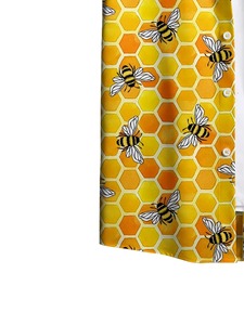 Chemise décontractée d'été pour homme, 300 grammes, respirante, anti-boulochage, en tissu satiné, à manches courtes, motif abeilles imprimé - Product Image 5