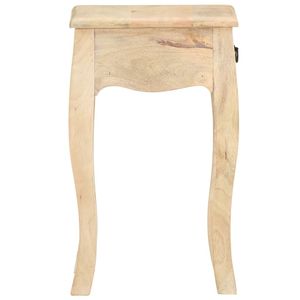 Comodino Compatto in Legno Massello di Mango Marrone, Tavolino Quadrato - Product Image 6