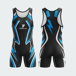 Professional Manufacturer Sublimated Wrestling <b>Singlet</b> Custom Team <b>Weightlifting</b> Lightweight Wrestling Suit For Unisex - Product Image 1
