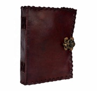 Hecho a mano liso 100% diario de cuero genuino cubierta dura lado cosido Color marrón oscuro páginas en blanco diarios diario libro de sombras