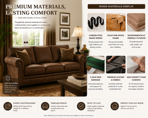 High Quality Real Leather 3 Seater <b>Sofa</b> Classic Style Comfortable Couch Long-Lasting for Living Room Villa Hotel Use - Product Image 3