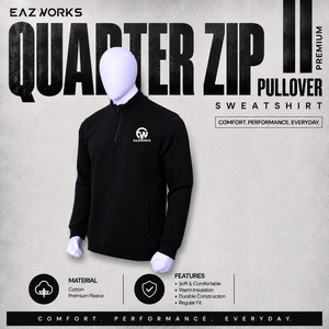 Sweat-shirt à col zippé Premium Solid Winter Quarter Zip EW-MSS-620 pour homme, vêtements de sport décontractés, coton molletonné, coupe classique, coupe-vent - Product Image 3