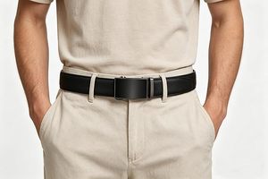 Cinturón Casual de Cuero Genuino para Hombre, Estampado, Color Sólido, Hebilla Cuadrada Plateada, Duradero, Negro, Azul Marino, 3.5 cm, 110 cm - Product Image 4