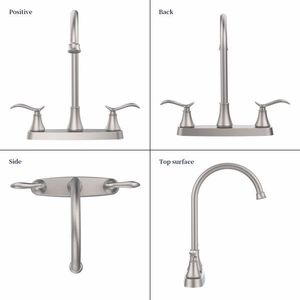 Rubinetto da Cucina Estraibile Monocomando ad Arco Alto in Nichel Spazzolato, Miscelatore Lavello in Acciaio Inossidabile di Alta Qualità - Product Image 6