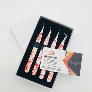 แหนบต่อขนตาสแตนเลสแบบมืออาชีพ ลายหินอ่อน แข็งแรง จับถนัดมือ ปรับแต่งได้ - Product Image 1