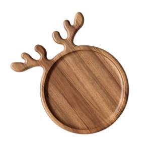 Bandeja Multifuncional de Madera Natural Hecha a Mano, Ideal para Servir Fruta, Regalo Perfecto para Navidad, Té de la Tarde, Dim Sum - Product Image 3