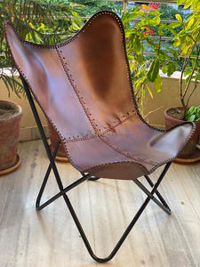 Chaise papillon en cuir 100% artisanale en cuir de chèvre de qualité supérieure, chaise décorative pour la pièce - Product Image 3