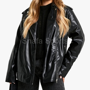 New Arrival Manufactory High Quality Custom Logo Street Wear Jacket Winter fashion Women Leather Jacket For Online sale - Product Image 4