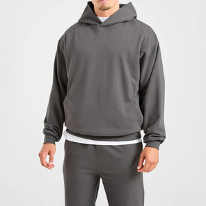 Sudadera con capucha informal de manga larga para hombre, con logo personalizado, dobladillo y puños acanalados, de gran tamaño, al por mayor, de última tendencia - Product Image 1