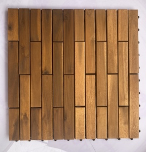 Nawoo 15-SLAT ACACIA CARREAU DE TERRASSE EN BOIS 300X300X24MM Carrelage imperméable d'extérieur au design moderne Prix chaud Bas quantité minimale de commande Meilleure Qualité - Product Image 6