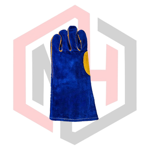 Gants de soudage en cuir bleu pour une sécurité totale, flexibles, respirants, résistants aux déchirures, isolants thermiquement - Product Image 2