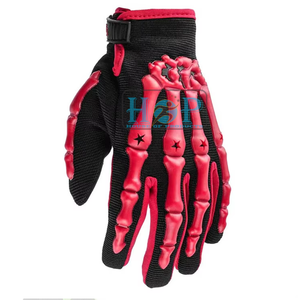 Gants de motocross à doigts entiers, design squelette vert, antidérapants, fermeture auto-agrippante, unisexe, pour usage extérieur - Product Image 1
