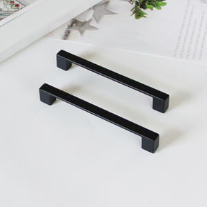 Sleek Minimalist Zinc Alloy Square <b>Bar</b> Cabinet Handle Matte Black Drawer <b>Pull</b> <b>for</b> Kitchen Bathroom Furniture Nightstands - Product Image 1