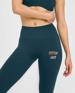 Leggings de yoga taille haute doux avec logo personnalisé pour femmes, leggings de course ajustés, vêtements de sport pour femmes - Product Image 4