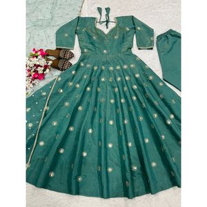 Costume Anarkali de soirée à manches longues, style fantaisie, nouveau look - Product Image 1