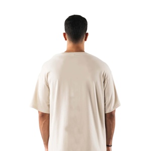 Vente en Gros 100% Coton Écologique Tricoté Été Solide Surdimensionné T-shirt Lourd avec Logo Personnalisé pour Hommes - Product Image 4