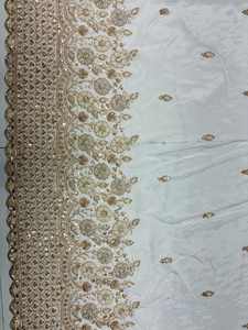 Tela de Dobby con Cuentas y Bordado, 100% Seda, para Vestidos de Novia, Ropa de Encaje para Niñas, Fabricantes de Suministros Personalizados - Product Image 2