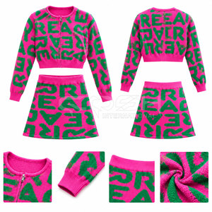 Jupe brodée en jersey de coton écologique respirant et à séchage rapide, deux pièces, longueur genou, couleur unie, de la sororité Cosh International Sisterhood - Product Image 6