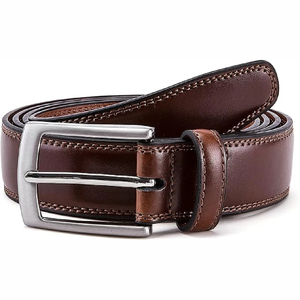 Ceinture Formelle en Cuir Véritable Noir Uni en Peau de Vache avec Boucle Ardillon Argentée Rectangulaire Durable et Ajustable pour Hommes et Femmes - Product Image 6