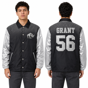 เสื้อโค้ช Heat Transfer Coaches Jacket TackleTwill สกรีนพิมพ์ลายด้วยความร้อน กระดุมเต็มตัว เนื้อผ้านุ่ม สวมใส่สบาย กันลม ยืดหยุ่นได้ดี ตะเข็บเสริมความแข็งแรง - Product Image 4