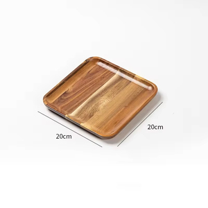 Acacia Wood Reusable Single Tier Storage <b>Tray</b> for <b>Kitchen</b> Bathroom Desk Use-Dishwasher Safe - Product Image 2