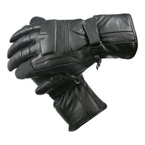 Gants de moto en cuir personnalisés de haute qualité, compatibles écran tactile, design à doigts entiers, imperméables, pour usage sportif, unisexe, fermeture à cordon. - Product Image 1