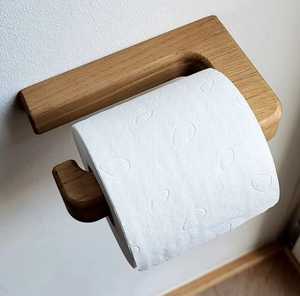 Portarrollos de Papel Higiénico de Madera de Roble Natural, Soporte de Pared para Papel Higiénico, Accesorios de Baño Ecológicos - Product Image 1
