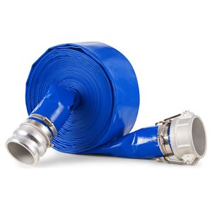 Tuyau de lavage à contre-courant en PVC de haute qualité, 3 po x 50 pi, bleu, avec raccords en aluminium compatibles Camlock et pompes à eaux usées - Product Image 1