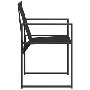 Ensemble de 4 chaises de jardin en tissu textilène noir avec structure en acier thermolaqué, sièges d'extérieur durables - Product Image 6