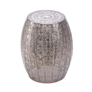 Table d'appoint cylindrique contemporaine en métal avec finition lisse pour une décoration d'appartement tendance et un accent de mobilier chic - Product Image 2